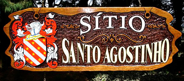 Placas para Stios - Stio Santo Agostinho - Braso da Famlia Barros
