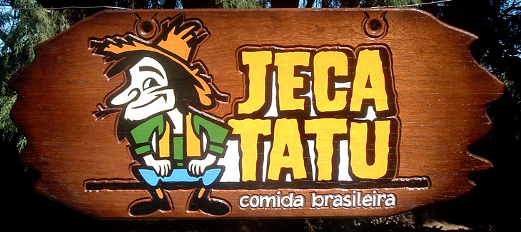 Jeca Tatu - Comida Brasileira - Placa de Madeira Entalhada - Restaurante - Placas para Lojas - Artesanato em Madeira
